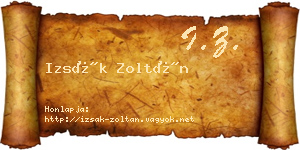Izsák Zoltán névjegykártya